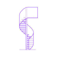 Buildings Stair Types Spiral Stairs Open Risers Vinyl Svg File, Free Vectors File